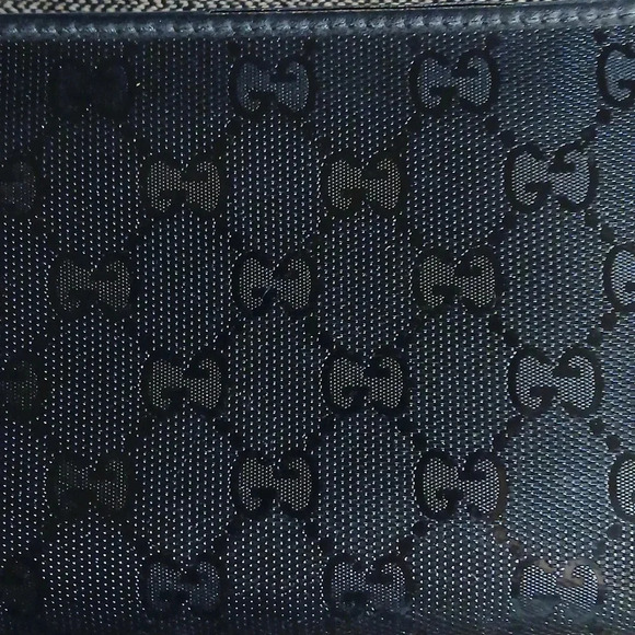 AUTHENTIC GUCCI BLACK WALLET GG LOGOS - Picture 2 of 16